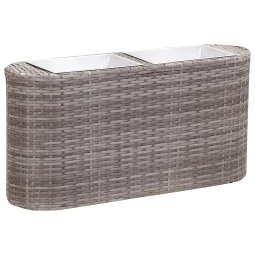 vidaXL Garden Raised Bed 80x25x40 cm Poly Rattan Grey