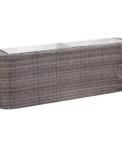 vidaXL Garden Raised Bed 120x24x40 cm Poly Rattan Grey