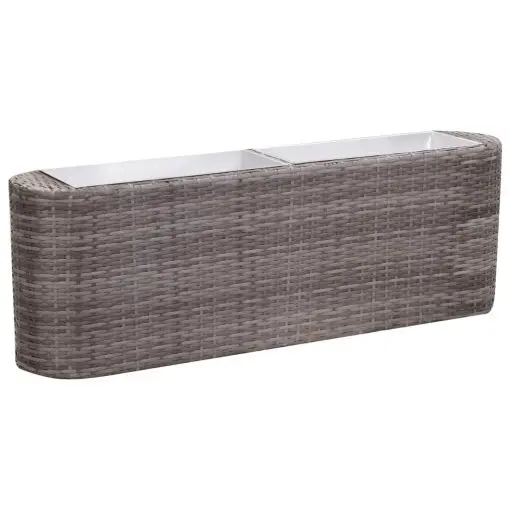 vidaXL Garden Raised Bed 120x24x40 cm Poly Rattan Grey