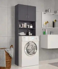 vidaXL Washing Machine Cabinet Grey 64×25.5×190 cm Chipboard