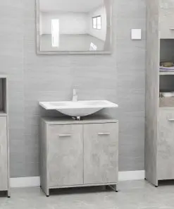 vidaXL Bathroom Cabinet Concrete Grey 60x33x58 cm Chipboard