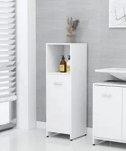 vidaXL Bathroom Cabinet White 30x30x95 cm Chipboard