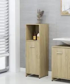 vidaXL Bathroom Cabinet Sonoma Oak 30x30x95 cm Chipboard