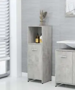 vidaXL Bathroom Cabinet Concrete Grey 30x30x95 cm Chipboard