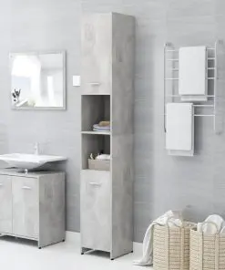 vidaXL Bathroom Cabinet Concrete Grey 30x30x183.5 cm Chipboard