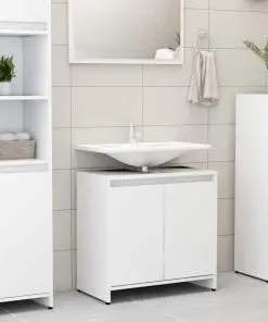 vidaXL Bathroom Cabinet White 60x33x58 cm Chipboard