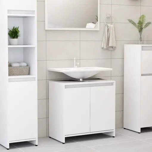 vidaXL Bathroom Cabinet White 60x33x58 cm Chipboard