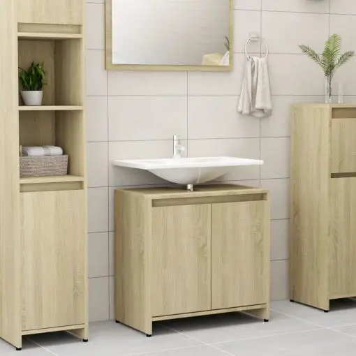 vidaXL Bathroom Cabinet Sonoma Oak 60x33x58 cm Chipboard