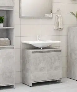 vidaXL Bathroom Cabinet Concrete Grey 60x33x58 cm Chipboard