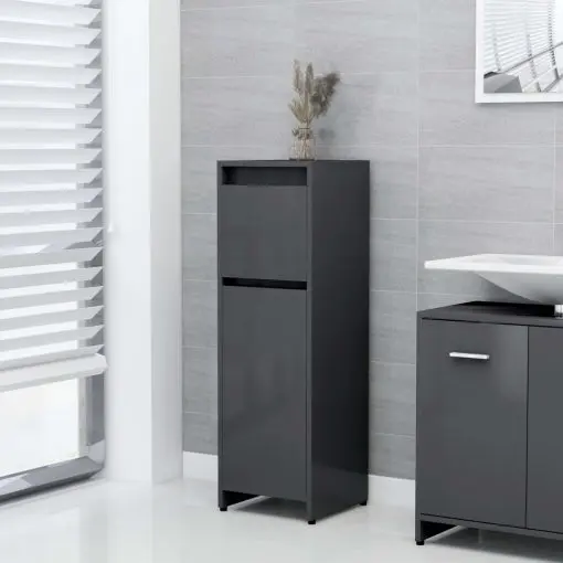 vidaXL Bathroom Cabinet Grey 30x30x95 cm Chipboard