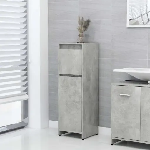 vidaXL Bathroom Cabinet Concrete Grey 30x30x95 cm Chipboard