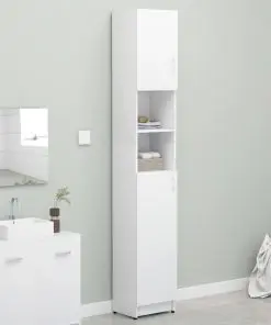 vidaXL Bathroom Cabinet White 32×25.5×190 cm Chipboard