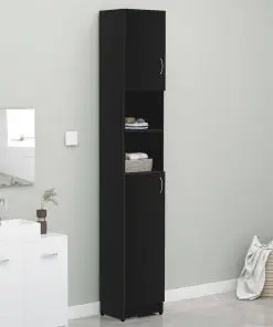 vidaXL Bathroom Cabinet Black 32×25.5×190 cm Chipboard