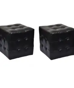 2 x Cubed stool black
