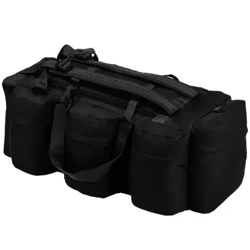 vidaXL 3-in-1 Army-Style Duffel Bag 120 L Black