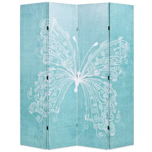 vidaXL Folding Room Divider 160×180 cm Butterfly Blue