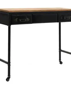 vidaXL Console Table MDF and Fir Wood 100×33.5×80 cm