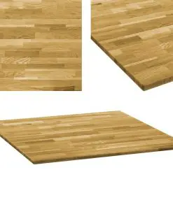 vidaXL Table Top Solid Oak Wood Square 23 mm 70×70 cm