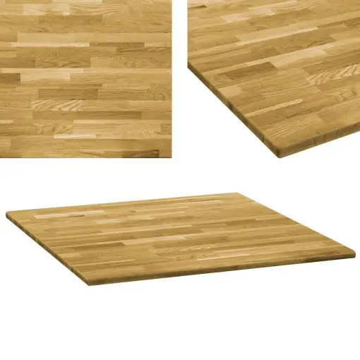 vidaXL Table Top Solid Oak Wood Square 23 mm 70×70 cm