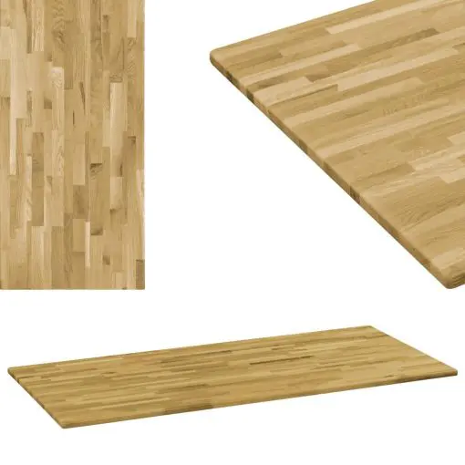 vidaXL Table Top Solid Oak Wood Rectangular 23 mm 140×60 cm