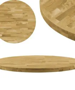 vidaXL Table Top Solid Oak Wood Round 44 mm 600 mm