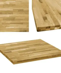 vidaXL Table Top Solid Oak Wood Square 44 mm 70×70 cm