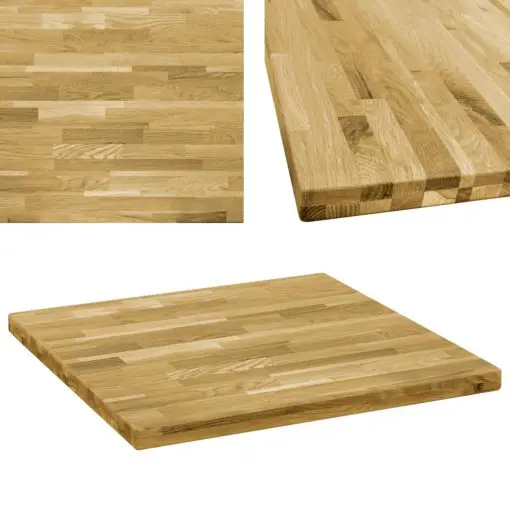 vidaXL Table Top Solid Oak Wood Square 44 mm 80×80 cm