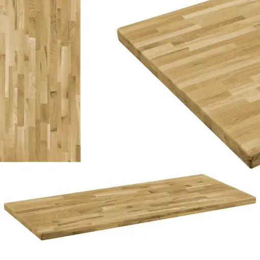 vidaXL Table Top Solid Oak Wood Rectangular 44 mm 120×60 cm