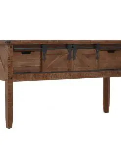 vidaXL Console Table Solid Fir Wood 131×35.5×75 cm Brown