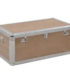 vidaXL Storage Box Solid Fir Wood 91x52x40 cm Brown