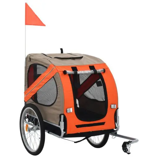 vidaXL Dog Bike Trailer Orange and Brown