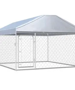 vidaXL Outdoor Dog Kennel with Roof 200x200x135 cm
