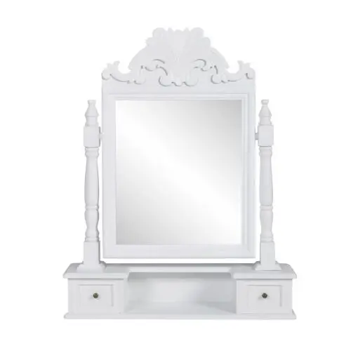 vidaXL Vanity Makeup Table with Rectangular Swing Mirror MDF