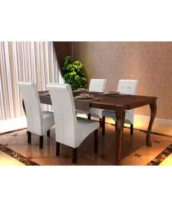 vidaXL Dining Chairs 4 pcs White Faux Leather