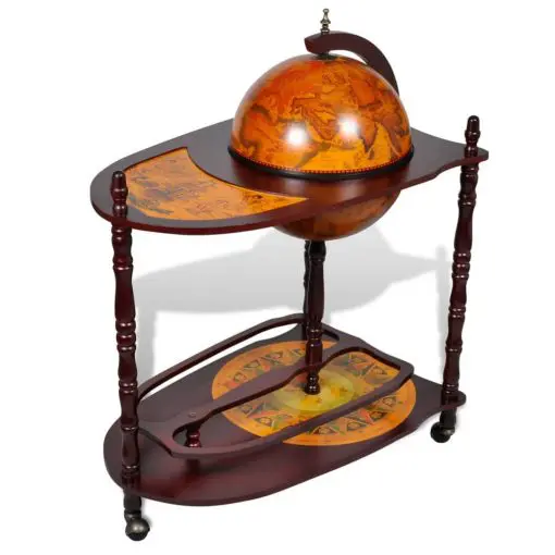 vidaXL Globe Bar Wine Stand Eucalyptus Wood Freestanding