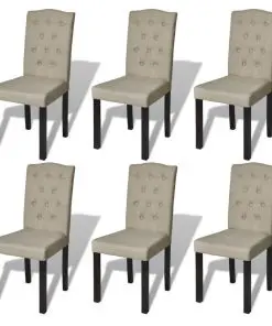 vidaXL Dining Chairs 6 pcs Beige Fabric