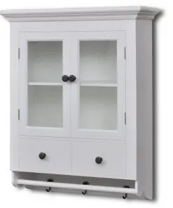 vidaXL Wooden Kitchen Wall Cabinet with Glass Door White