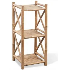 vidaXL 3-Tier Square Bamboo Shelf