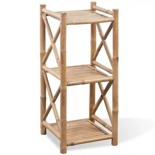 vidaXL 3-Tier Square Bamboo Shelf