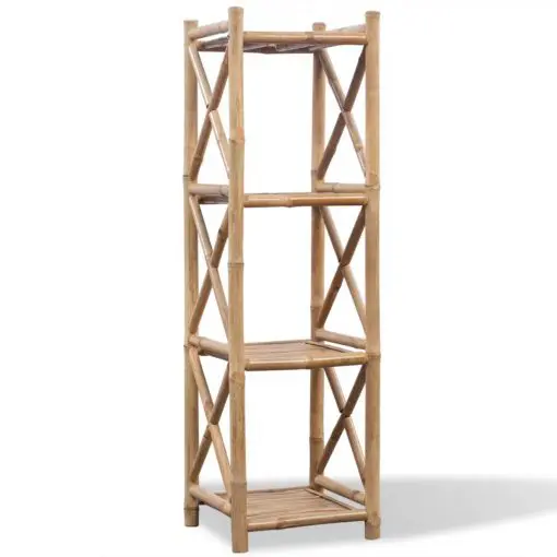 vidaXL 4-Tier Square Bamboo Shelf