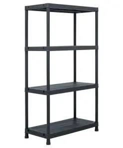 vidaXL Storage Shelf Rack Black 100 kg 60x30x138 cm Plastic