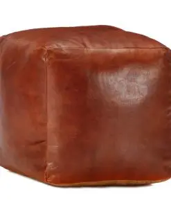 vidaXL Pouffe Tan 40x40x40 cm Genuine Goat Leather
