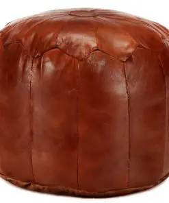 vidaXL Pouffe Tan 40×35 cm Genuine Goat Leather