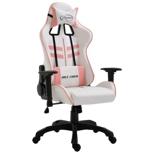 vidaXL Gaming Chair Pink Faux Leather