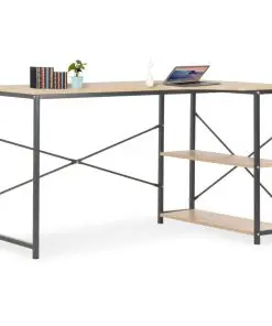 vidaXL Computer Desk Black and Oak 120x72x70 cm