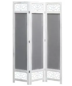 vidaXL 3-Panel Room Divider Grey 105×165 cm Fabric