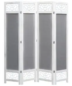 vidaXL 4-Panel Room Divider Grey 140×165 cm Fabric