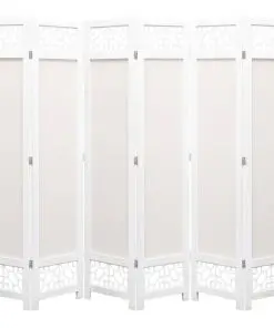 vidaXL 6-Panel Room Divider Cream 210×165 cm Fabric