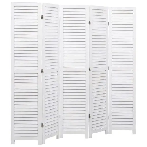vidaXL 5-Panel Room Divider White 175×165 cm Wood
