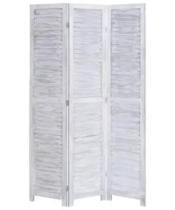 vidaXL 3-Panel Room Divider Grey 105×165 cm Wood